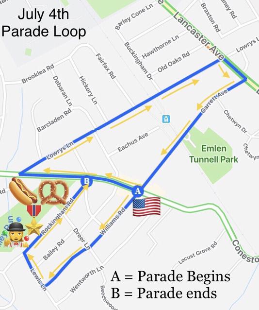 4th of July Parade Map