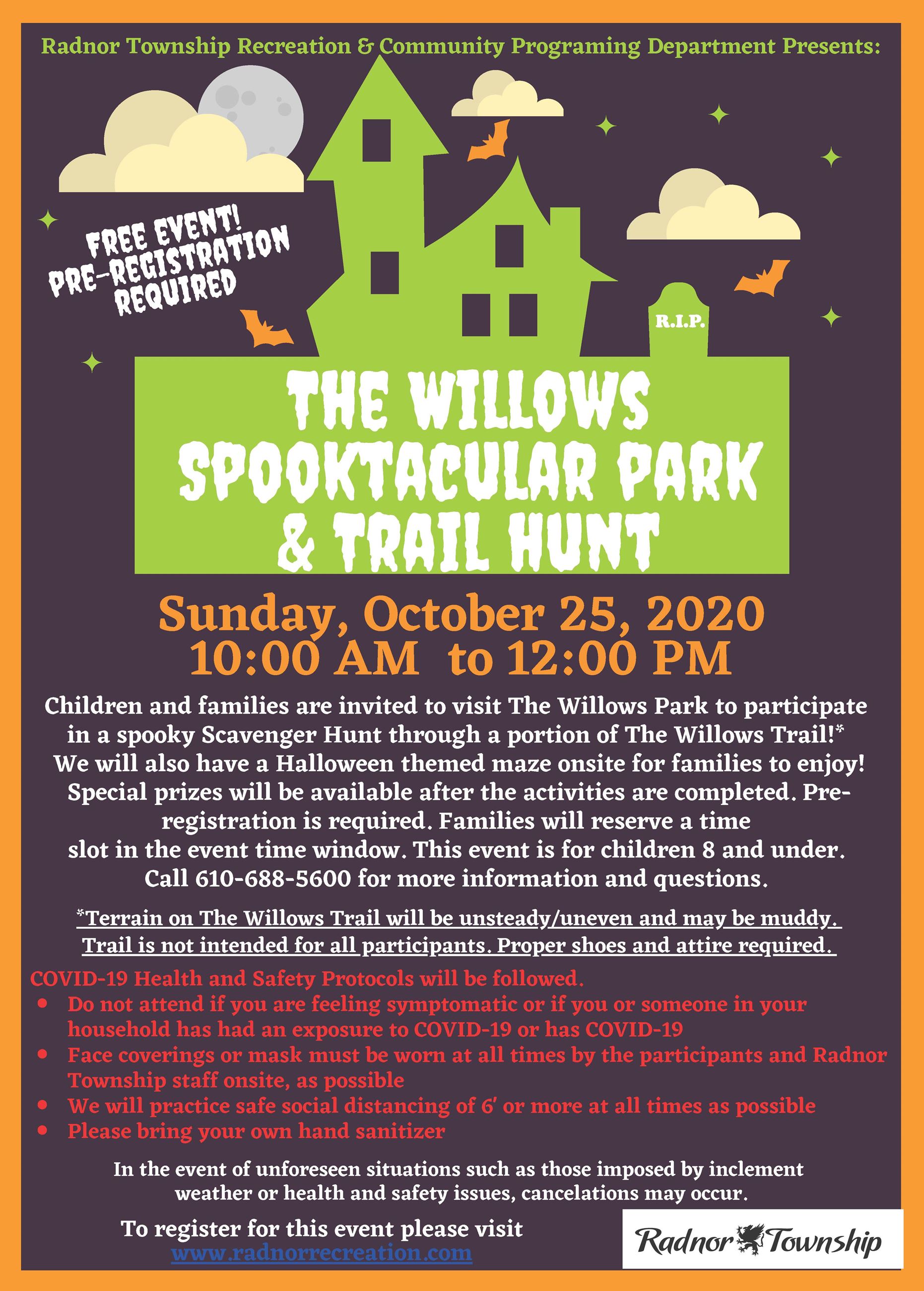 2020 The Willows Spooktacular Park & Trail Hunt Flyer
