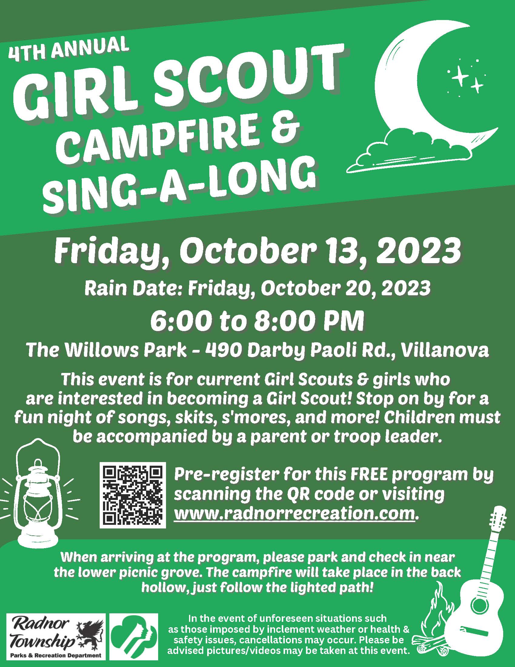 2023 Girl Scout Sing-A-Long Flyer.